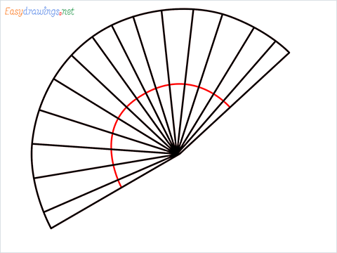 how to draw a hand fan Step (4)
