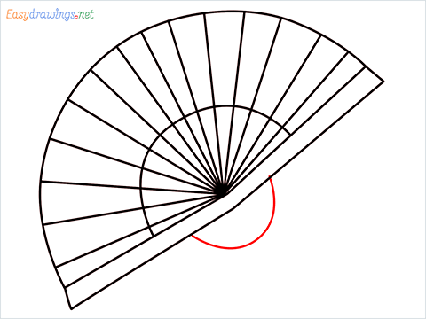 how to draw a hand fan Step (6)