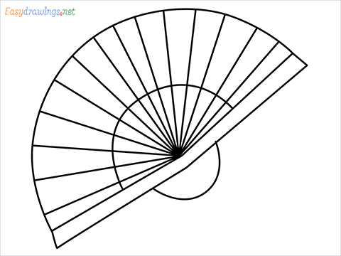 how to draw a hand fan Step by Step for Beginners