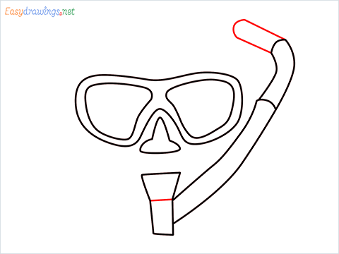 how to draw a snorkel Step (7)
