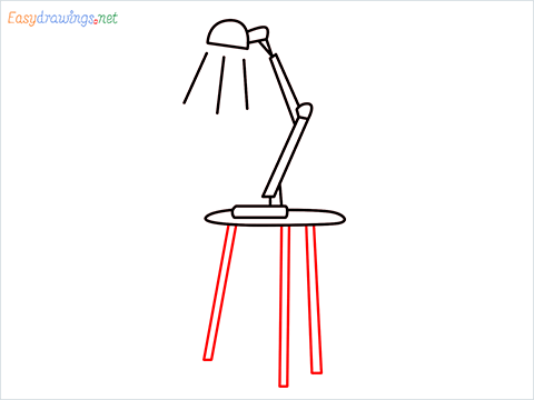 how to draw a table lamp Step (7)