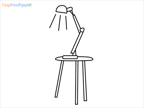 how to draw a table lamp Step by Step for Beginners