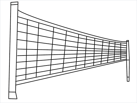 how to draw a volleyball net Step by Step for Beginners