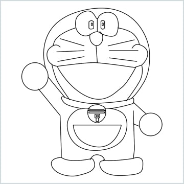 How to draw doraemon step by step - Easy drawings