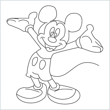How To Draw Mickey Mouse For Kids, Step by Step, Drawing Guide, by Dawn -  DragoArt