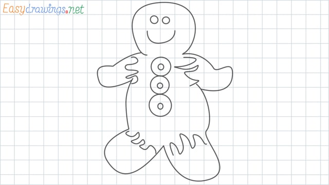 Gingerbread Man grid line drawing