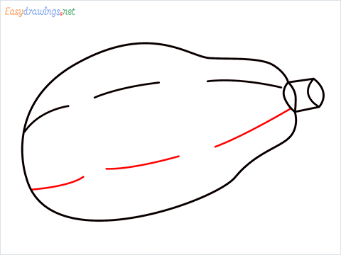 How To Draw A Easy Papaya Step (6)