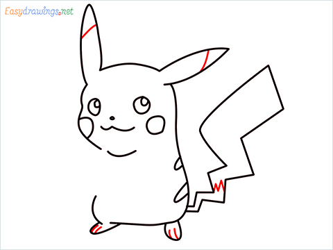 How To Draw Pikachu Easy Trick Step (8)