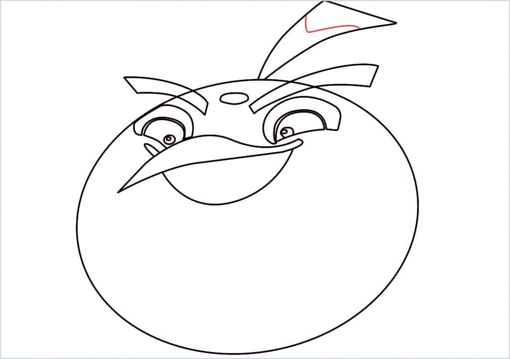 How to draw black angry bird step (10)