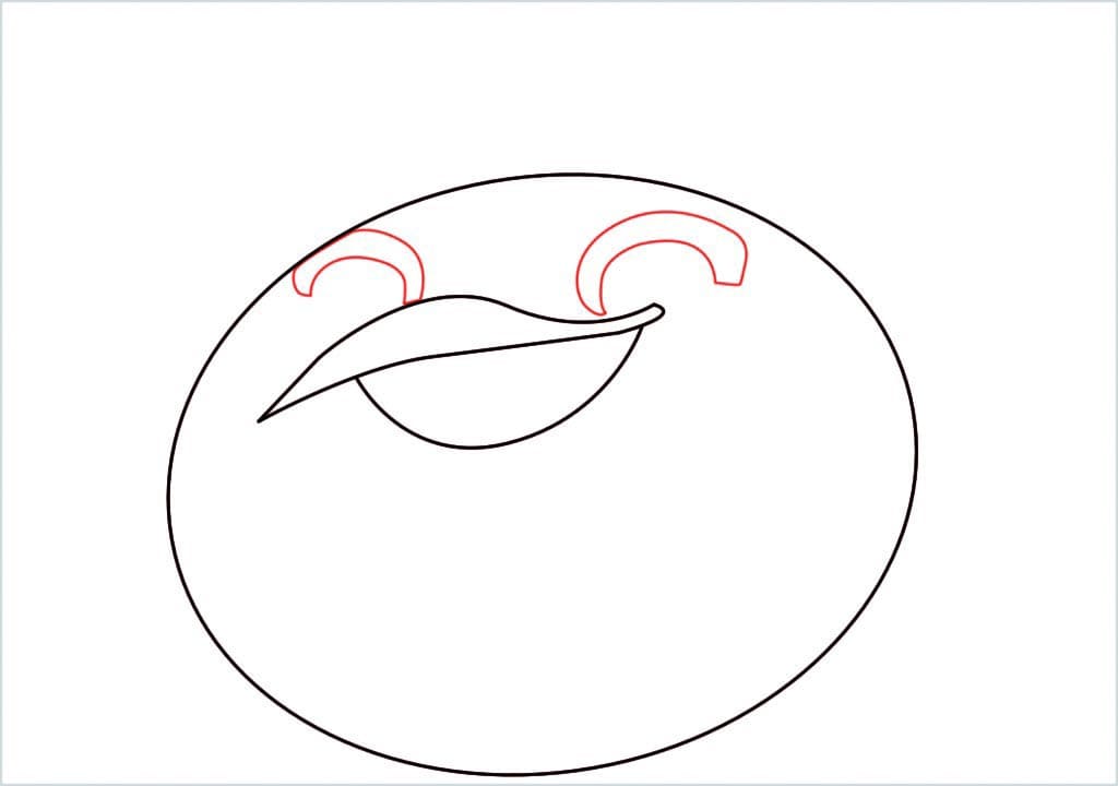 How to draw black angry bird step (4)