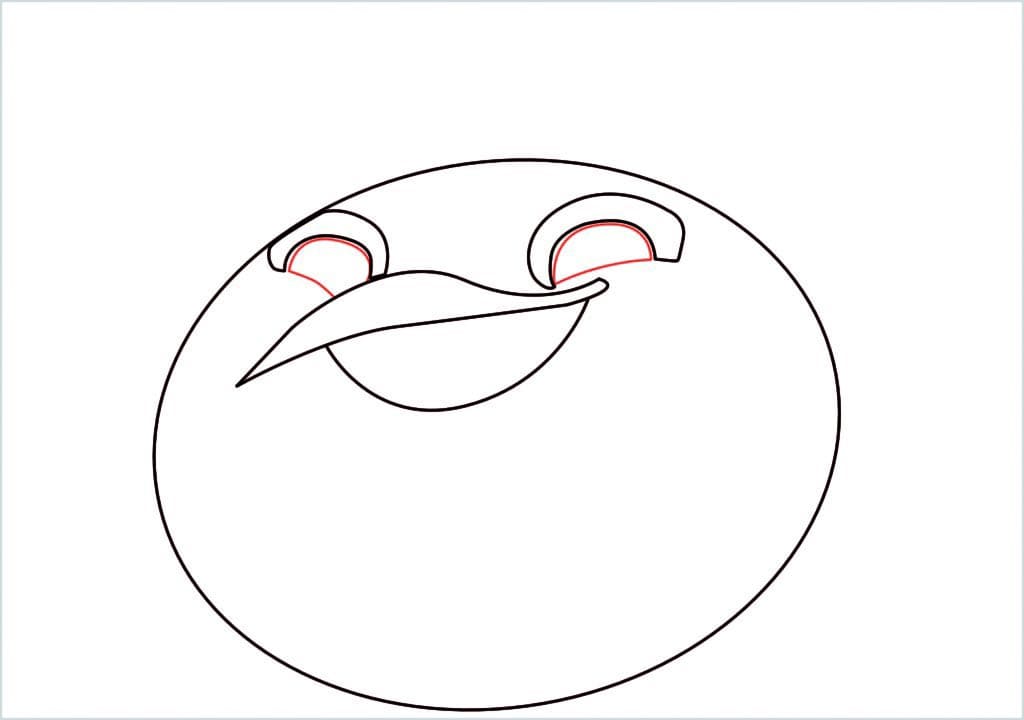 How to draw black angry bird step (5)
