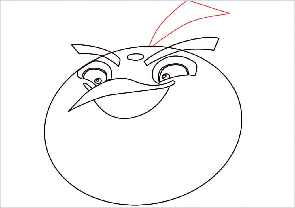 How to draw black angry bird step (9)