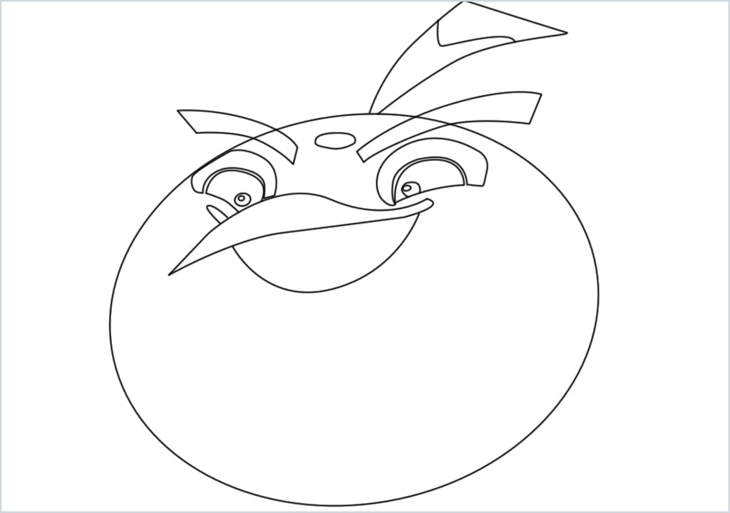 How to draw black angry bird