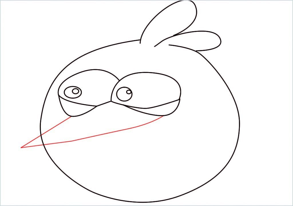 How to draw blue angry bird step (7)