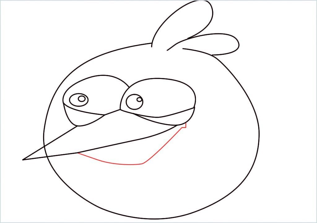 How to draw blue angry bird step (8)