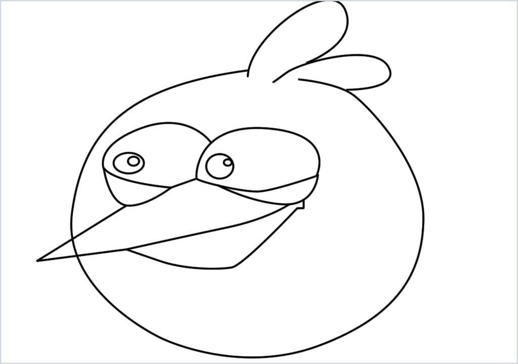 How to draw blue angry bird