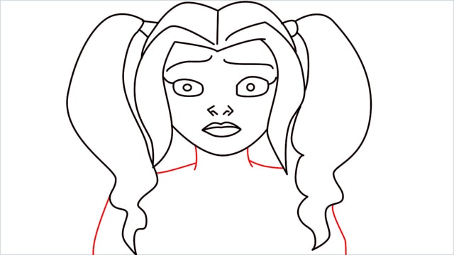 How to draw harley quinn step (10)