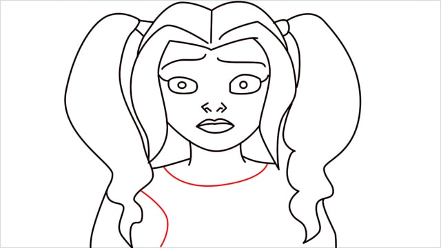 How to draw harley quinn step (11)