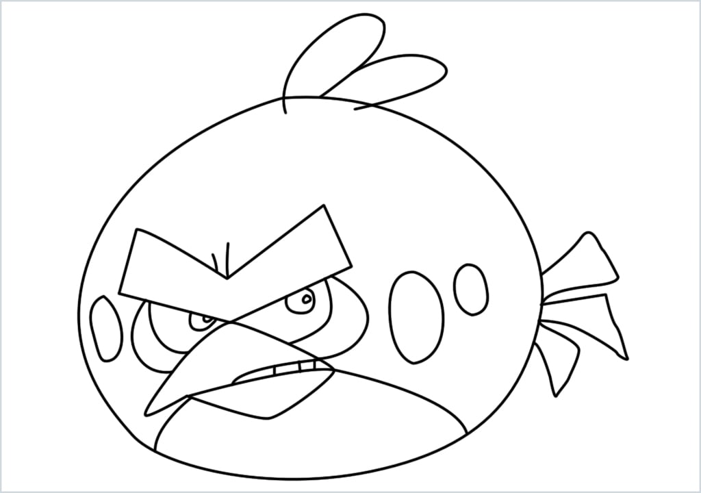How to draw red angry birds