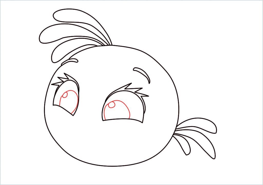 How to draw stella angry bird step (7)