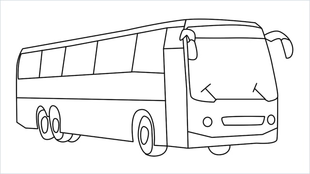how to draw a bus