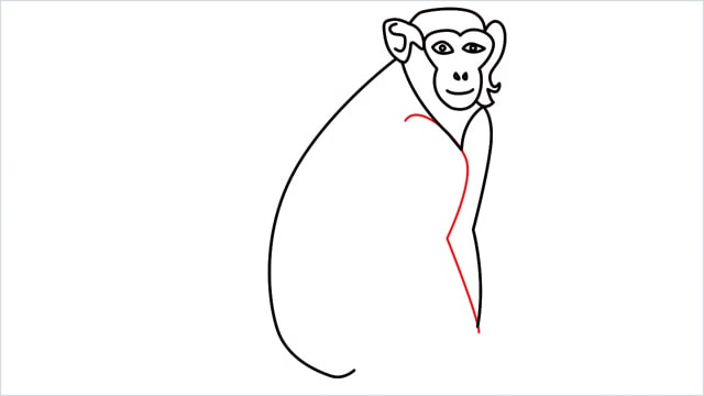 how to draw a monkey step (7)