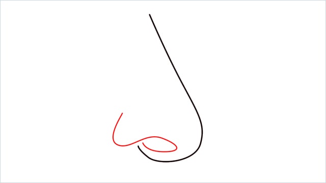 how to draw a nose from the side step (2)