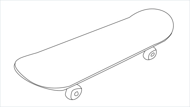 how to draw a skateboard