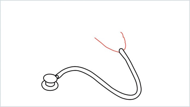 how to draw a stethoscope step (6)