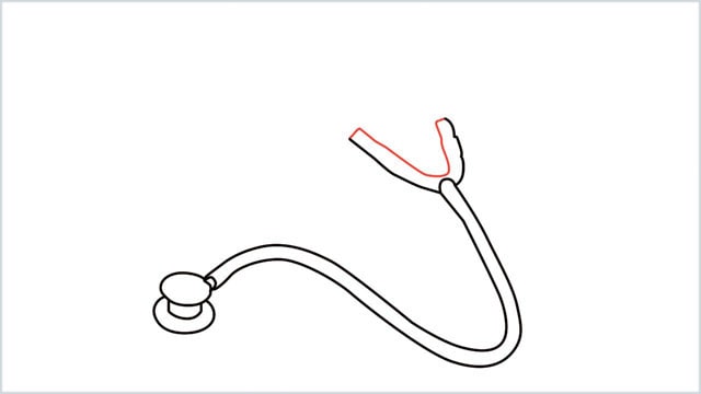 how to draw a stethoscope step (7)