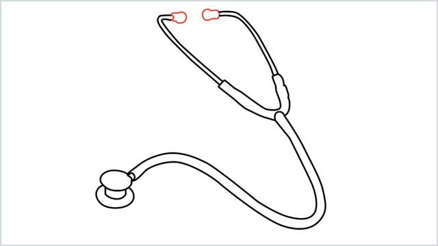 how to draw a stethoscope step (9)
