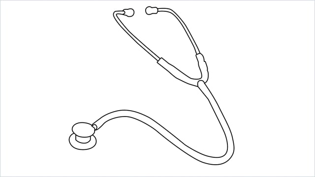 how to draw a stethoscope