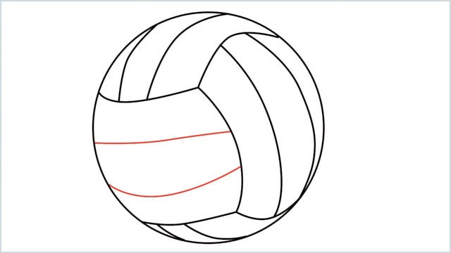how to draw a volleyball step (7)
