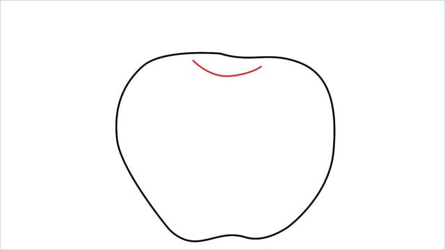 how to draw an apple step (3)
