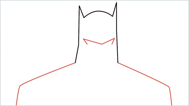 how to draw batman Step (3)
