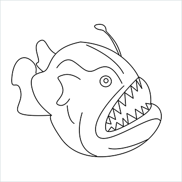 How To Draw A Angler Fish Step by Step - [11 Easy Phase & Video]