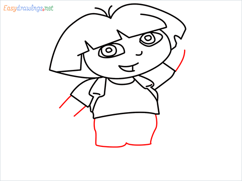 How To Draw Dora the Explorer Step (10)