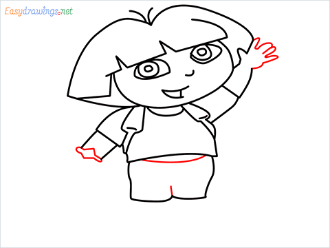 How To Draw Dora the Explorer Step (11)