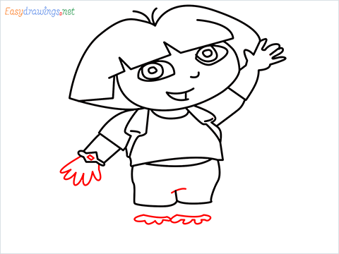 How To Draw Dora the Explorer Step (12)