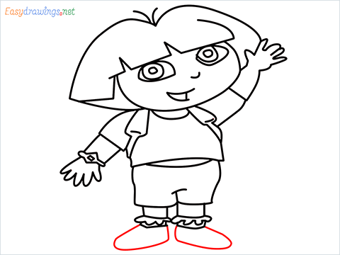 How To Draw Dora the Explorer Step (14)