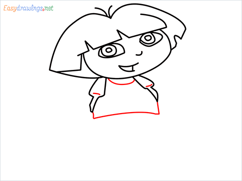 How To Draw Dora the Explorer Step (8)