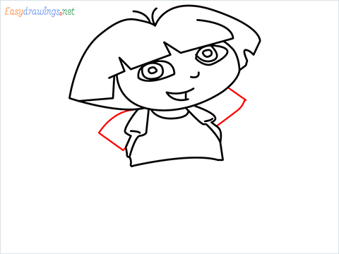How To Draw Dora the Explorer Step (9)