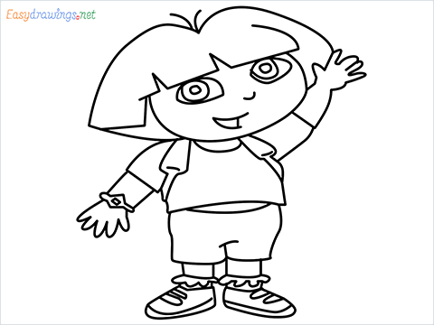 How to draw dora for kids easy drawing tutorial - YouTube