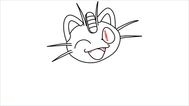 How to draw Meowth step (10)