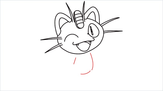 How to draw Meowth step (11)