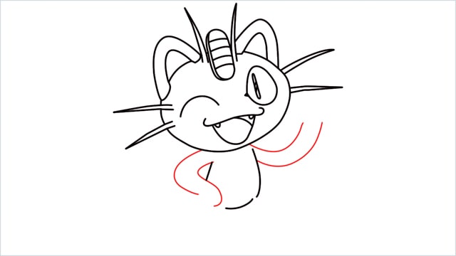 How to draw Meowth step (12)