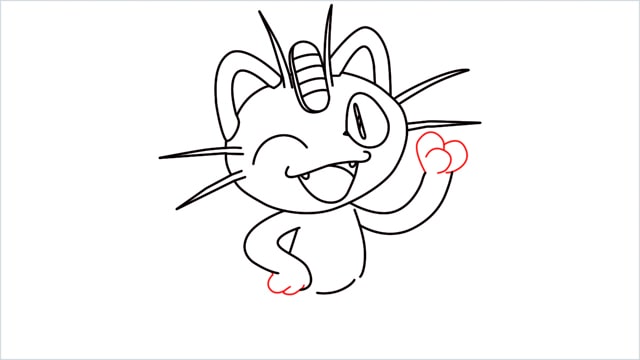 How to draw Meowth step (13)