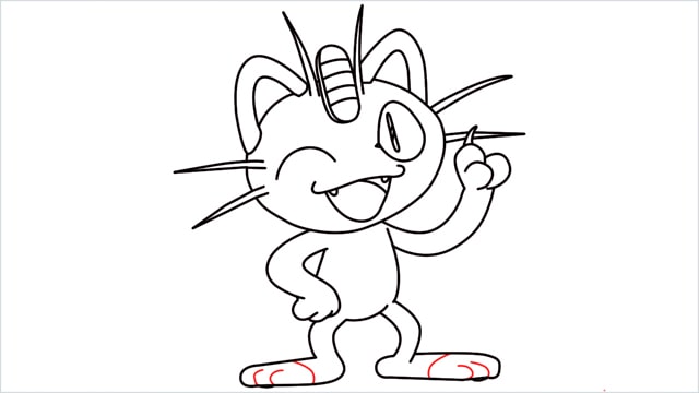 How to draw Meowth step (16)