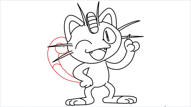 How to draw Meowth step (17)