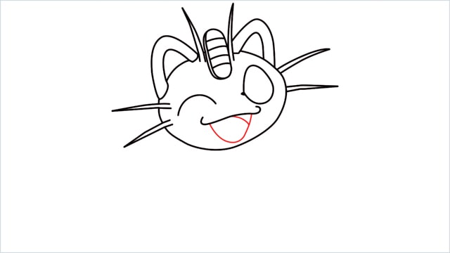How to draw Meowth step (9)